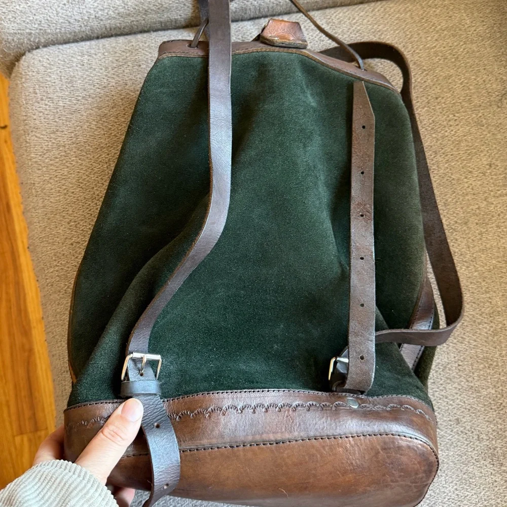 Vintage Peruvian Leather and Suede backpack